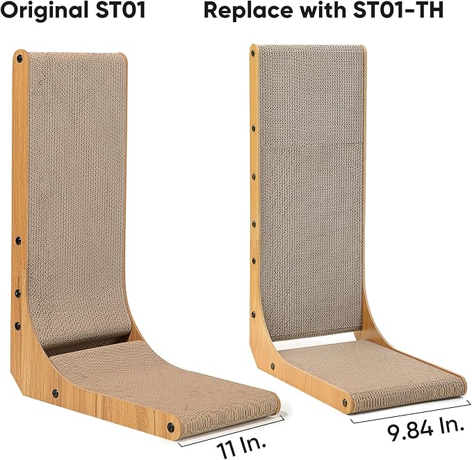 FUKUMARU 2 Packs Replacement Cat Scratcher, Reversible Replacement Refills Cat Scratch Boards for L Shaped Scratching Pad 26.8 Inch ST01