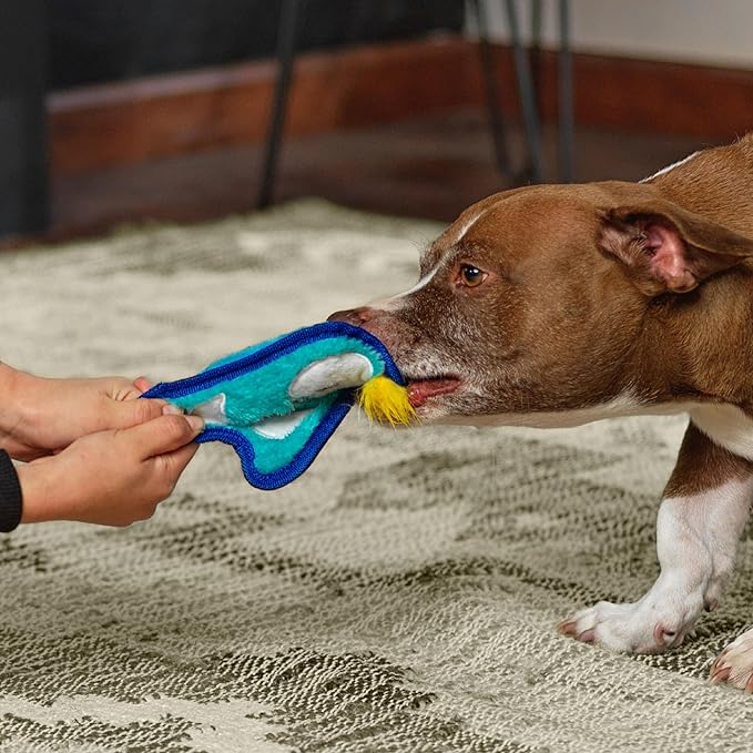 Outward Hound Durablez Minis – Squeaky Plush Dog Toy, No Stuffing for Less Mess, Interactive & Tough, Jumbo Squeaker, Puppies & Small Dogs, Penguin, 6.3" (Pack of 2)