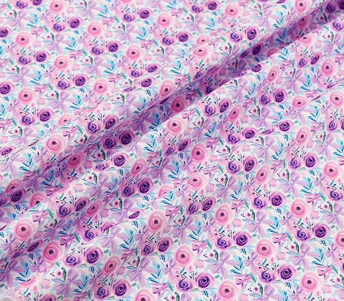 ARING PET Girl Dog Bandanas, Cute Summer Purple Rose Bow Floral Pet Bandana Scarf Triangle Bib for Small Medium Large Female Dogs Cats, Puppy Kerchief for Daily Wear Walks Party Photos-L