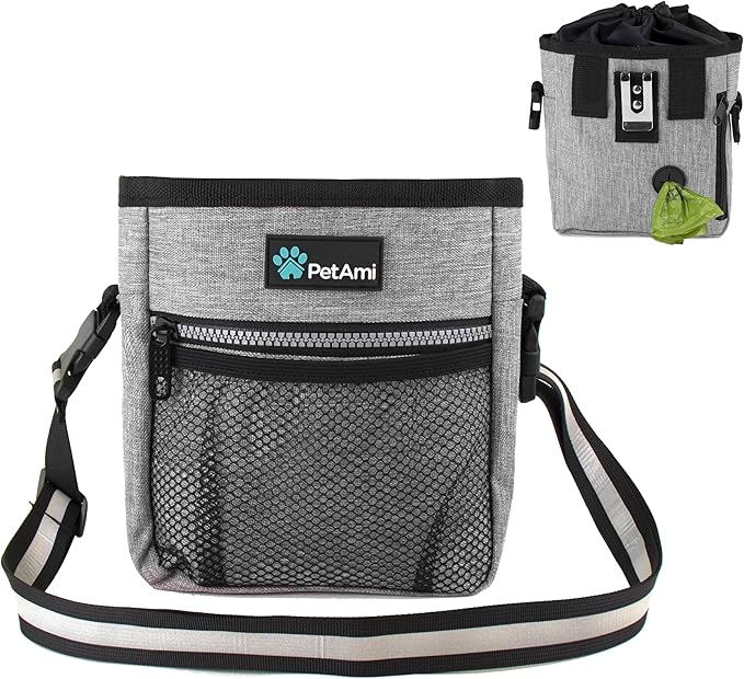 PETAMI Dog and CAT Treat Pouch, Heather Gray