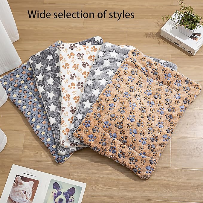 Cat Beds for Outdoor Cats:Flannel Cat Blanket for Indoor Cats,Self Warming Mat Soft and Comfortable,Crate Pads for Small Dog for Sleeping,Machine Washable (C, 15" x 22")