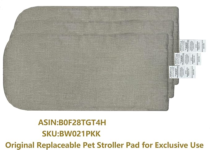 ROODO Pet Stroller Mat,Dog Stroller Cushion,Inner Pad for Exclusive Use,Original,Replaceable,Easy to Clean,Set of 3 pc(Khaki)
