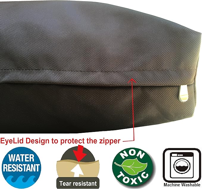 Dogbed4less XL 1680 Ballistic Heavy Duty Dog Pet Bed External Zipper Duvet Cover - Replacement Cover only, 47X29X4 Inches, Seal Brown
