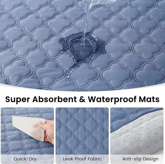 Love's cabin Dog Playpen with Washable Pee Pad, Puppy Pet Cat Playpen Small Dogs Tent Crate Indoor/Outdoor, Portable Pop Up Kennel with Carrying Case for Cats/Rabbits(Blue,Small with pad)