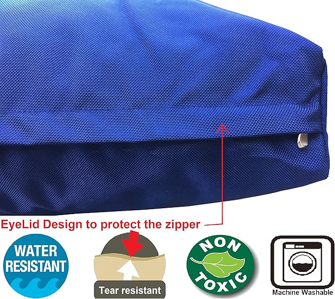 Dogbed4less XL 1680 Ballistic Heavy Duty Dog Pet Bed External Zipper Duvet Cover - Replacement Cover only, 40X35X4 Inches, Navy Blue